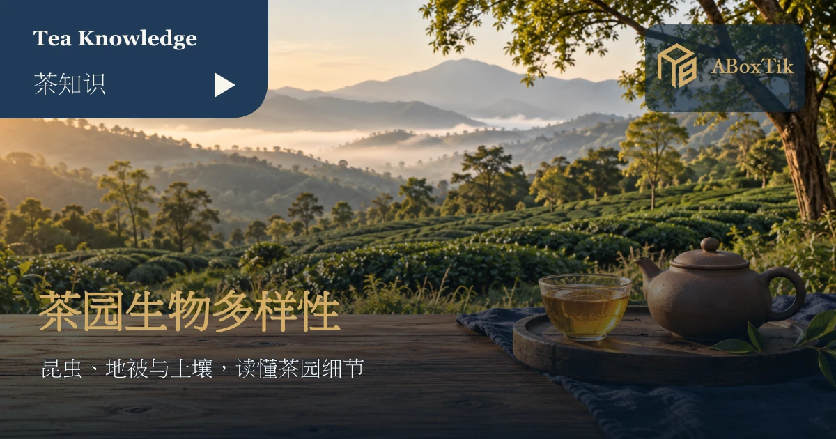 台湾茶园中的茶树、地被与树影