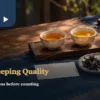 Three cups of tea and a blank comparison card