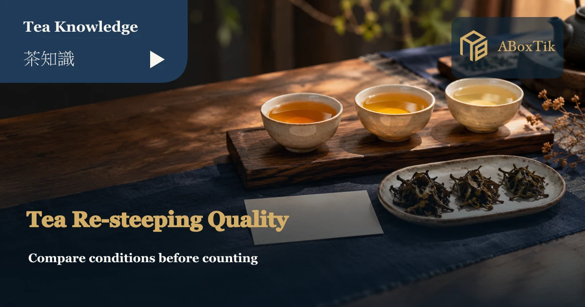 Does Tea Re-steep Well? Quality, Leaves and Brewing - ABoxTik 一盒精品 1 Three cups of tea and a blank comparison card