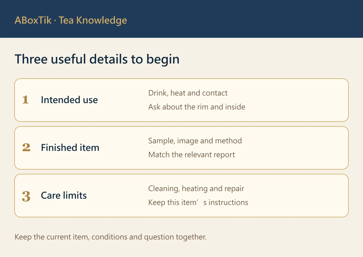 Teaware glaze safety checklist for food-contact use, finished-item reports and restrictions