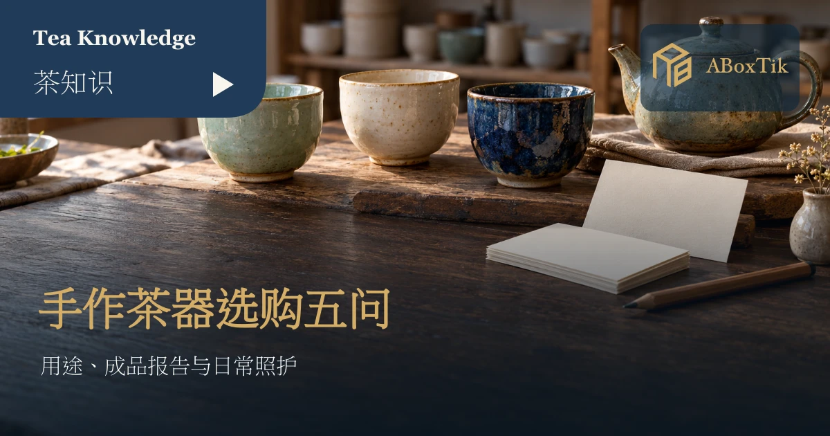 手作上釉杯壶与空白作品资料卡的茶器选购情境