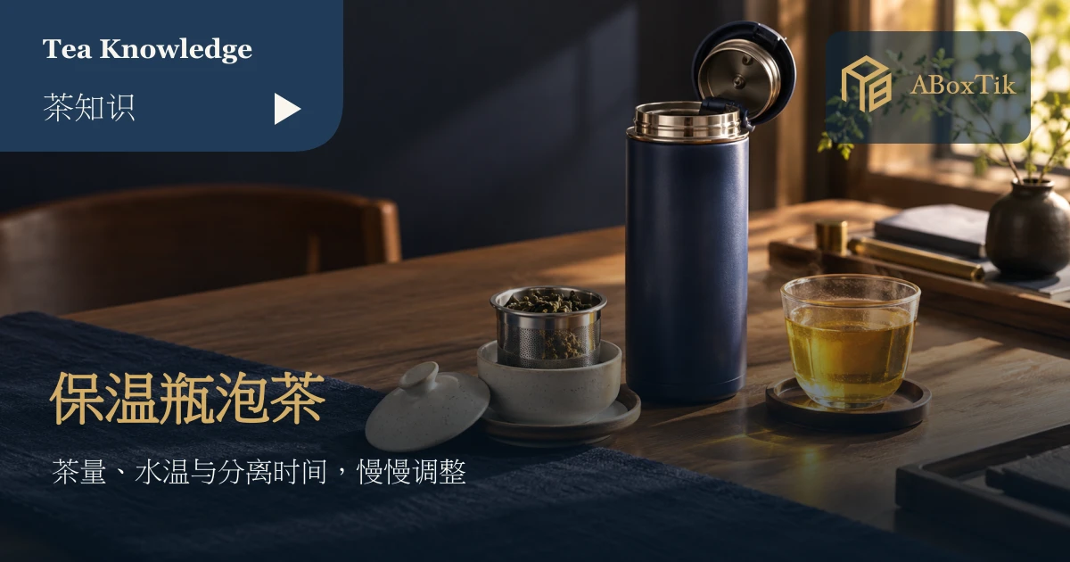 保温瓶、取出的滤茶篮与茶杯