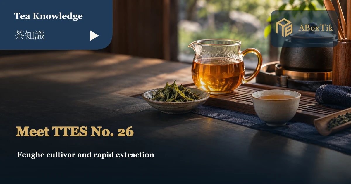 A glass tea pitcher, golden tea and a small dish of leaves