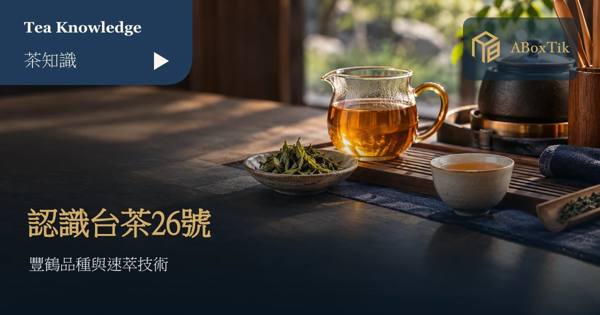 台茶 26 號是什麼?商用速萃與台灣茶國際化的新方向 - ABoxTik 一盒精品 1 窗邊的玻璃茶海、金黃茶湯與茶葉小碟